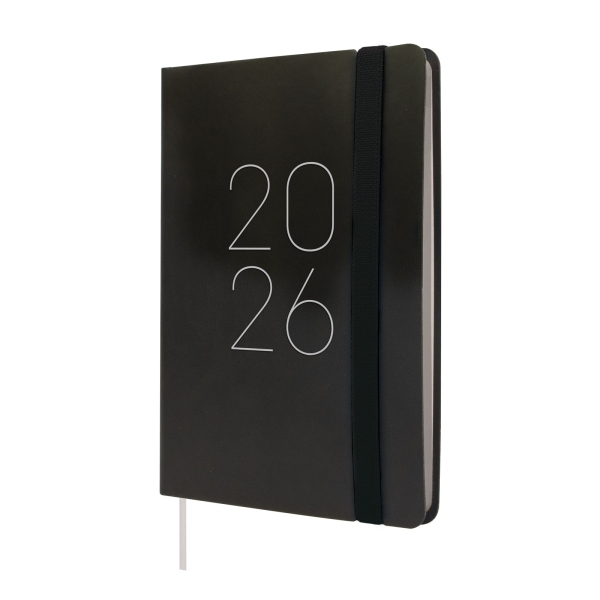 Finocam Flexi Lisa Agenda - Anual 2026 - Tapa Blanda - Formato F4 - 120x13x172mm - Semana Vista Horizontal - Color Negro Finocam Flexi Lisa Agenda - Anual 2026 - Tapa Blanda - Formato F4 - 120x13x172mm - Semana Vista Horizontal - Color Negro