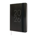 Finocam Flexi Lisa Agenda en Catalan - Anual 2026 - Tapa Blanda - Formato F4 - 120x13x172mm - Semana Vista Horizontal - Color Negro