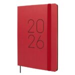 Finocam Flexi Lisa Agenda - Anual 2026 - Tapa Blanda - Formato FA5 - 151x13x214mm - Semana Vista en Vertical - Color Rojo
