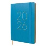 Finocam Flexi Lisa Agenda en Catalan - Anual 2026 - Tapa Blanda - Formato FA5 - 151x13x214mm - Semana Vista en Vertical - Color Azul