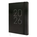 Finocam Flexi Lisa Agenda en Catalan - Anual 2026 - Tapa Blanda - Formato FA5 - 151x13x214mm - Semana Vista en Vertical - Color Negro