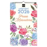 Finocam Calendario de Pared en Catalan - Anual 2026 - Imagenes Variadas - con Espiral - Espacio para Escribir - Tematica de Frases Motivadoras
