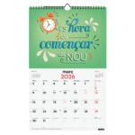 Finocam Calendario de Pared en Catalan - Anual 2026 - Imagenes Variadas - con Espiral - Espacio para Escribir - Tematica de Frases Inspiradoras - immagine 3