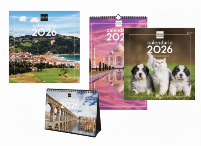 Finocam Pack de 35 Calendarios de Imagenes Surtidos en Catalan - Anual 2026 - Color Surtidos