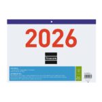 Finocam Calendario Faldilla en Catalan - Anual 2026 - Formato F93 - 300x3x210mm - Numeros Grandes - Color Blanco y Azul