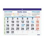 Finocam Calendario Faldilla en Catalan - Anual 2026 - Formato F93 - 300x3x210mm - Numeros Grandes - Color Blanco y Azul - immagine 2