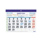 Finocam Calendario Faldilla - Anual 2026 - Formato F92 - 210x3x150mm - Numeros Grandes - Color Blanco y Azul - immagine 2