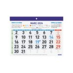 Finocam Calendario Faldilla en Catalan - Anual 2026 - Formato F92 - 210x3x150mm - Numeros Grandes - Color Blanco y Azul - immagine 2