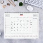 Finocam Vade Calendario de Sobremesa - Anual 2026 - con Espiral - 420x8x320mm - Mes Vista - Color Blanco y Rojo - immagine 2