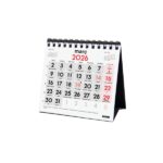 Finocam Calendario de Sobremesa en Catalan - Anual 2026 - 110x40x140mm - Numeros Grandes - Color Blanco y Rojo - immagine 3