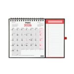 Finocam Calendario Imantado en Catalan - Anual 2026 - 224x12x160mm - Espacio para Escribir - Color Blanco y Rojo - immagine 3