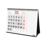 Finocam Calendario de Sobremesa - Anual 2026 - Espacio para Notas - 210x70x160mm - Numeros Grandes - Color Blanco y Rojo - immagine 3