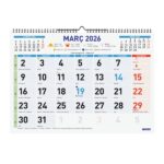 Finocam Calendario de Pared en Catalan - Anual 2026 - Espacio para Escribir - Formato L - 430x10x310mm - Numeros Grandes - Color Azul y Blanco - immagine 3