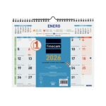 Finocam Calendario de Pared - Anual 2026 - Formato M - 300x10x255mm - Espacio para Escribir - Color Azul y Blanco