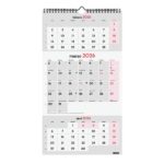 Finocam Calendario de Pared - Anual 2026 - Espacio para Escribir - 236x8x440mm - 3 Meses Vista - Color Blanco y Rojo - immagine 3