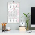 Finocam Calendario de Pared en Catalan - Anual 2026 - Espacio para Escribir - 236x8x440mm - 3 Meses Vista - Color Blanco y Rojo - immagine 2