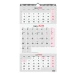 Finocam Calendario de Pared en Catalan - Anual 2026 - Espacio para Escribir - 236x8x440mm - 3 Meses Vista - Color Blanco y Rojo - immagine 3