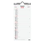 Finocam Calendario de Pared - Anual 2026 - 110x5x240mm - Espacio para Escribir - Color Blanco y Rojo - immagine 3