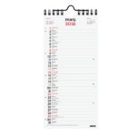 Finocam Calendario de Pared en Catalan - Anual 2026 - 110x5x240mm - Espacio para Escribir - Color Blanco y Rojo - immagine 3