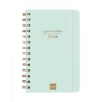 Finocam Alma Agenda en Catalan - Anual 2026 - con Espiral - Formato E5 - 131x19x190mm - Semana Vista Horizontal - Color Menta