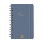 Finocam Alma Agenda en Catalan - Anual 2026 - con Espiral - Formato E5 - 131x19x190mm - Semana Vista Horizontal - Color Azul