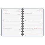 Finocam Alma Agenda - Anual 2026 - con Espiral - Formato E10 - 172x19x220mm - Semana Vista Horizontal - Color Azul - immagine 5