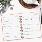 Finocam Alma Agenda - Anual 2026 - con Espiral - Formato E10 - 172x19x220mm - Semana Vista Horizontal - Color Coral - immagine 3