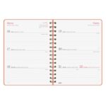 Finocam Alma Agenda - Anual 2026 - con Espiral - Formato E10 - 172x19x220mm - Semana Vista Horizontal - Color Coral - immagine 5