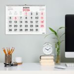 Finocam Calendario de Pared - Anual 2026 - 430x5x320mm - Numeros Grandes - Color Blanco y Rojo - immagine 2