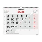 Finocam Calendario de Pared - Anual 2026 - Espacio para Escribir - Formato XL - 540x5x430mm - Numeros Grandes - Color Blanco y Rojo - immagine 5