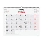 Finocam Calendario de Pared en Catalan - Anual 2026 - Espacio para Escribir - Formato XL - 540x5x430mm - Numeros Grandes - Color Blanco y Rojo - immagine 4