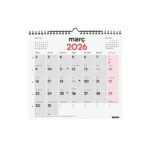 Finocam Calendario de Pared en Catalan - Anual 2026 - Formato M - 265x5x255mm - Espacio para Escribir - Color Blanco y Rojo - immagine 3