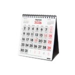 Finocam Calendario de Sobremesa - Anual 2026 - 140x70x155mm - Numeros Grandes - Color Blanco y Rojo - immagine 3