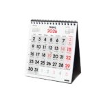Finocam Calendario de Sobremesa en Catalan - Anual 2026 - 140x70x155mm - Numeros Grandes - Color Blanco y Rojo - immagine 3