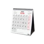 Finocam Calendario de Sobremesa en Catalan - Anual 2026 - 140x70x155mm - Espacio para Escribir - Color Blanco y Rojo - immagine 3