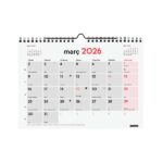 Finocam Calendario de Pared en Catalan - Anual 2026 - 210x5x160mm - Espacio para Escribir - Color Blanco y Rojo - immagine 3
