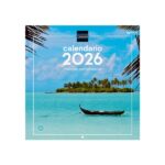 Finocam Calendario de Pared - Anual 2026 - Imagenes Variadas - 300x300mm - Espacio para Escribir - Tematica de Paisajes