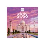 Finocam Calendario de Pared en Catalan - Anual 2026 - Imagenes Variadas - 300x300mm - Espacio para Escribir - Tematica de Maravillas Del Mundo
