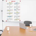 Finocam Poster Calendario Tipo Poster en Catalan - Anual 2026 - Espacio para Escribir - 485x680mm - Numeros Grandes - Color Blanco y Rojo - immagine 3