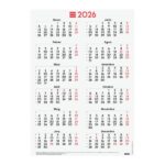 Finocam Poster Calendario Tipo Poster en Catalan - Anual 2026 - Espacio para Escribir - 485x680mm - Numeros Grandes - Color Blanco y Rojo - immagine 5