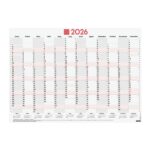 Finocam Planificador de Tipo Poster en Catalan - Anual 2026 - Espacio para Escribir - 680x485mm - Numeros Grandes - Color Blanco y Rojo - immagine 5