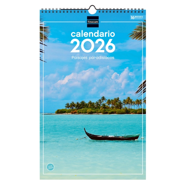 Finocam Calendario de Pared - Anual 2026 - Imagenes Variadas - con Espiral - Espacio para Escribir - Tematica de Paisajes Finocam Calendario de Pared - Anual 2026 - Imagenes Variadas - con Espiral - Espacio para Escribir - Tematica de Paisajes