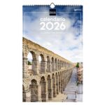 Finocam Calendario de Pared - Anual 2026 - Imagenes Variadas - con Espiral - Espacio para Escribir - Tematica de Ciudades y Pueblos