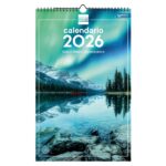 Finocam Calendario de Pared - Anual 2026 - Imagenes Variadas - con Espiral - Espacio para Escribir - Tematica de Naturaleza