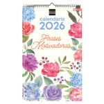 Finocam Calendario de Pared - Anual 2026 - Imagenes Variadas - con Espiral - Espacio para Escribir - Tematica de Frases Motivadoras