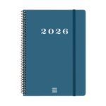 Finocam My Agenda de Espiral en Catalan - Anual 2026 - Tapa Dura Antirayaduras - Formato E10 - 171x9x212mm - Semana Vista Horizontal - Color Azul