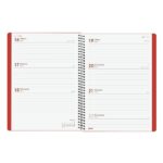Finocam My Agenda de Espiral en Catalan - Anual 2026 - Tapa Dura Antirayaduras - Formato E10 - 171x9x212mm - Semana Vista Horizontal - Color Rojo - immagine 4