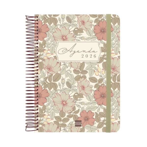 Finocam Cloe Agenda de Espiral - Anual 2026 - Planificador - Cierre de Goma - Formato E10 - 175x28x214mm - 1 Dia por Pagina - Color Marron Finocam Cloe Agenda de Espiral - Anual 2026 - Planificador - Cierre de Goma - Formato E10 - 175x28x214mm - 1 Dia por Pagina - Color Marron