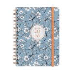 Finocam You Agenda de Espiral en Catalan - Anual 2026 - Planificador - Cierre de Goma - Formato E10 - 172x19x220mm - Semana Vista Horizontal - Tematica de Flores