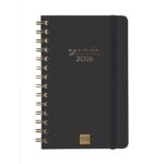 Finocam Alma Agenda - Anual 2026 - con Espiral - Formato E5 - 131x19x190mm - Semana Vista Horizontal - Color Negro